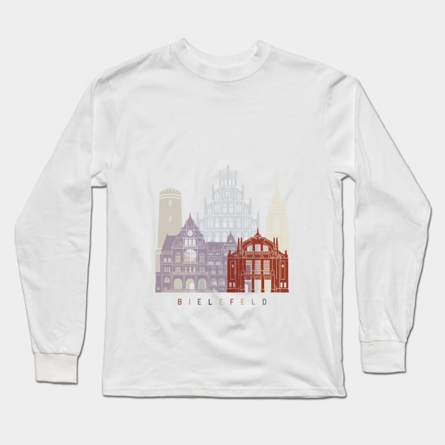 Bielefeld skyline poster Long Sleeve T-Shirt by PaulrommerArt